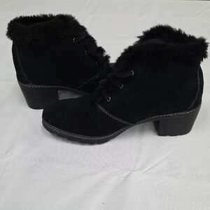 Sporto Black Heeled Fur Boots